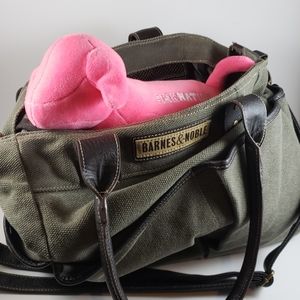 Barnes & Noble Olive Utility Tote Book bag